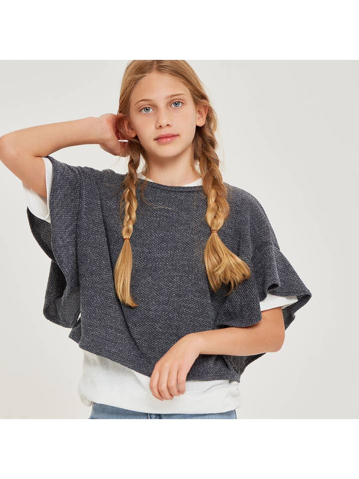 Good Girl - Vendita all'ingrosso Maglione tricot - Bambini - Maglione con volant pullover cropped in maglia grossa8