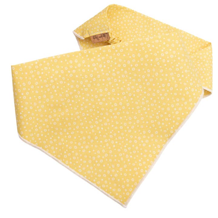 Yellow Dots Scrunchie Dog Bandana for wholesale by Life for Pawz