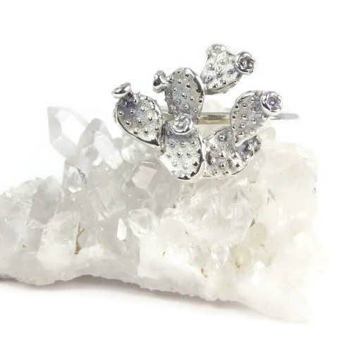 A Wild Violet – Anel de cocktail/declaração por atacado – Anel de cacto de pera espinhosa1