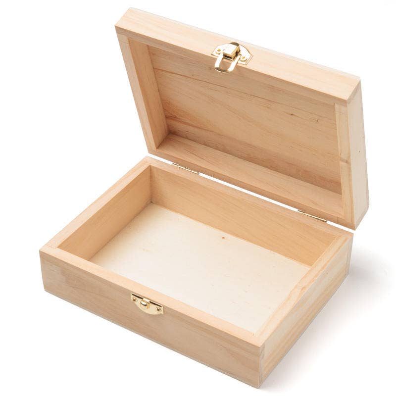 Factory Direct Craft - Wholesale Decorative Box - Unfinished Wood Empty Cigar Box - 7-1/4" x 5-1/2" x 2-1/2"2