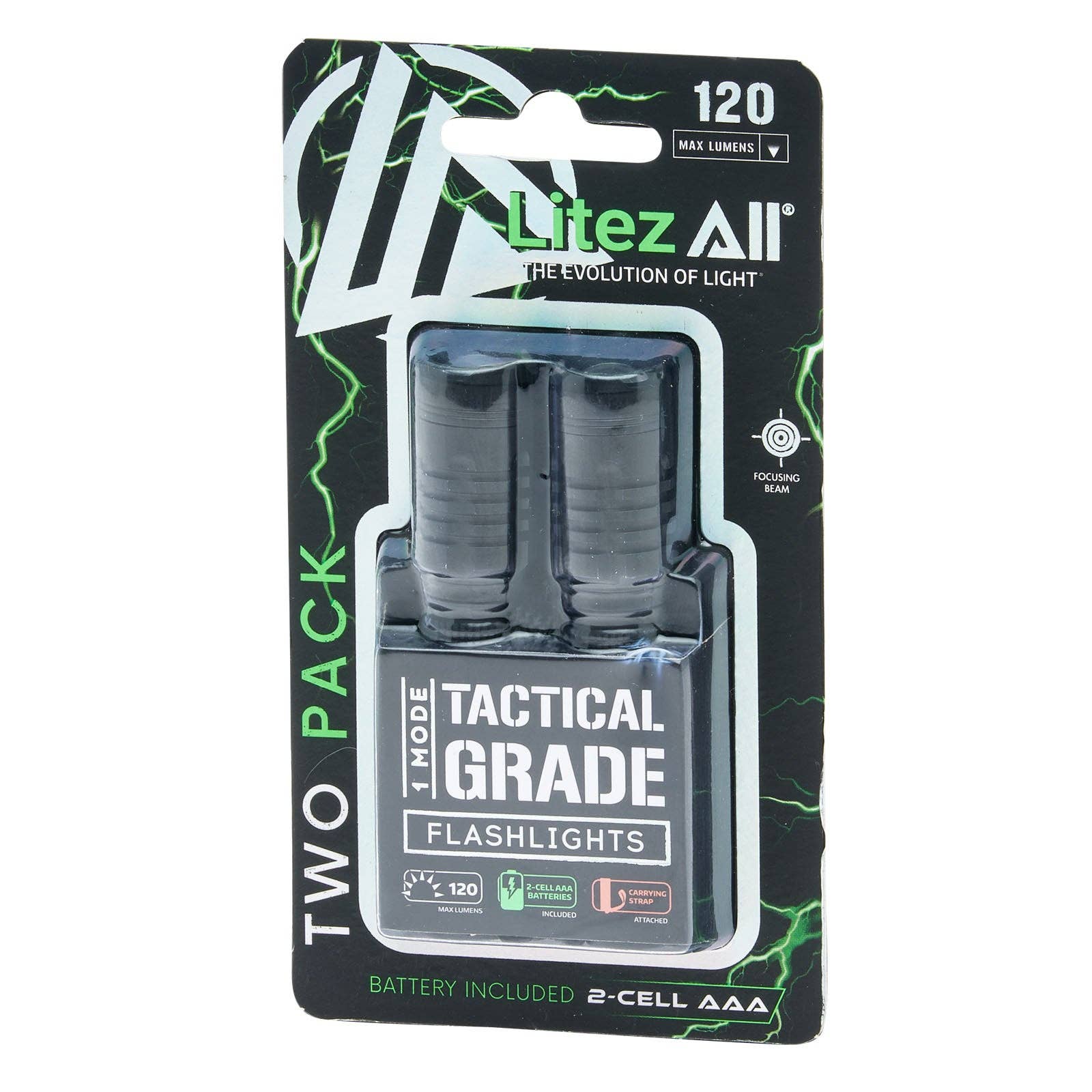 LitezAll - Wholesale Flashlight - LitezAll 120 Lumen Compact Tactical Flashlight 2 Pack13