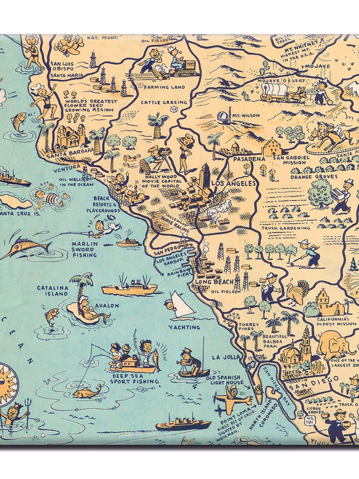 Golden State (San Diego) Square Magnet for wholesale by TransitGifts.com