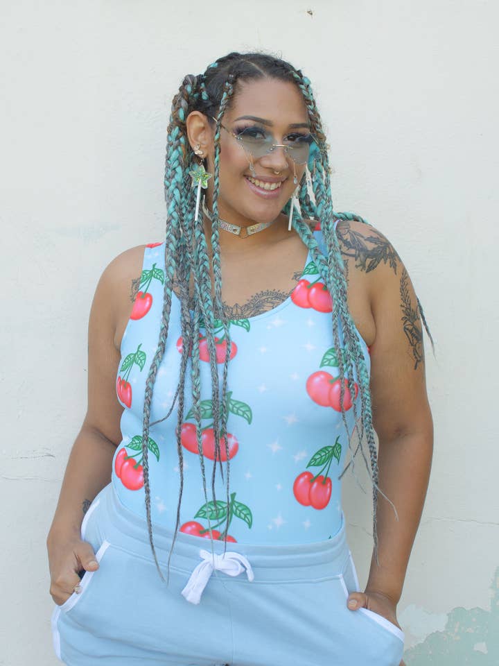 Body Airbrush Cherry | Tecido Eco por atacado de Lavender Cloud Collective