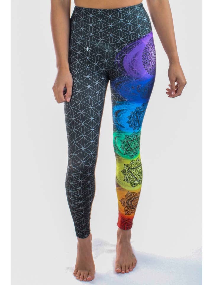 Third Eye Threads – Engroshandel Sports-/loungeleggings – til kvinder – Chakra Legging Med Hellig Geometri (Livets Blomst)
