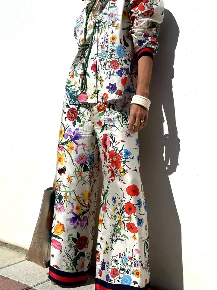 Floral Printed Casual Shirt Trouser Set for wholesale on Faire