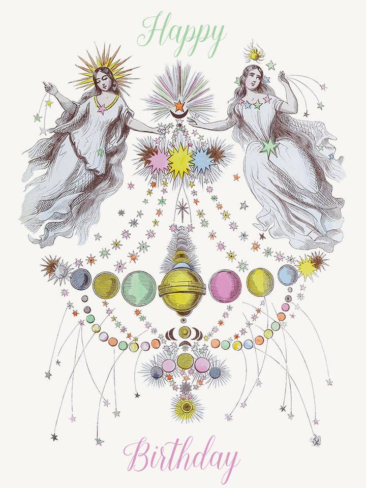 Happy Birthday (angels) • Mini Enclosure Card for wholesale by P. Flynn Design / Phun House