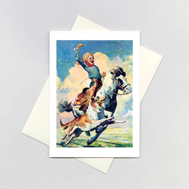 Een jongen die op een paard rijdt - Verjaardagskaart voor wholesale door Laughing Elephant