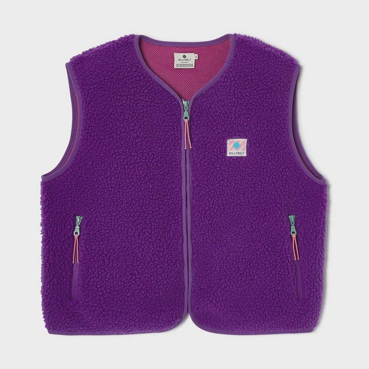 Veste sherpa femme zippée sans manches - Violet pour la vente par BILLYBELT