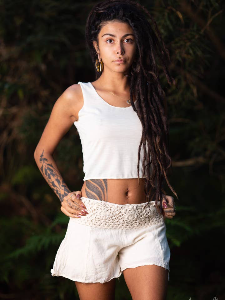Arya Clothing - Wholesale Tank top – Women′s - Gypsy Cropped Top - Creamy White1