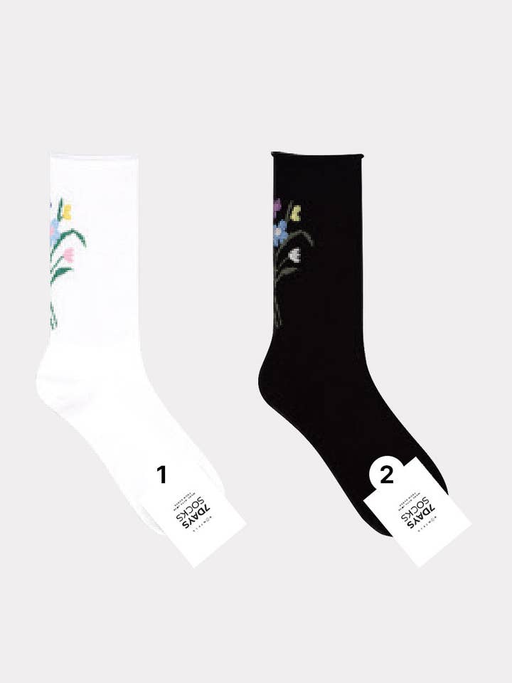 Crew Big Flower Socken für Damen für den Großhandel von 7DAYSSOCKS