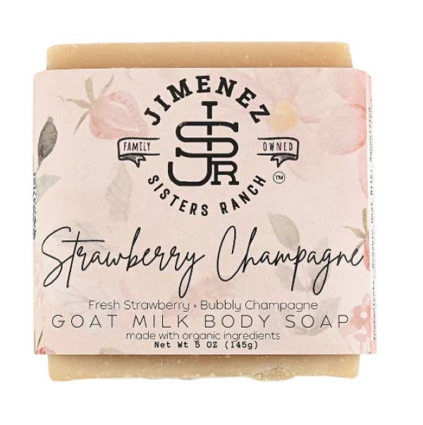 Sabonete em Barra de Leite de Cabra com Morango e Champanhe por atacado de Jimenez Sisters Ranch