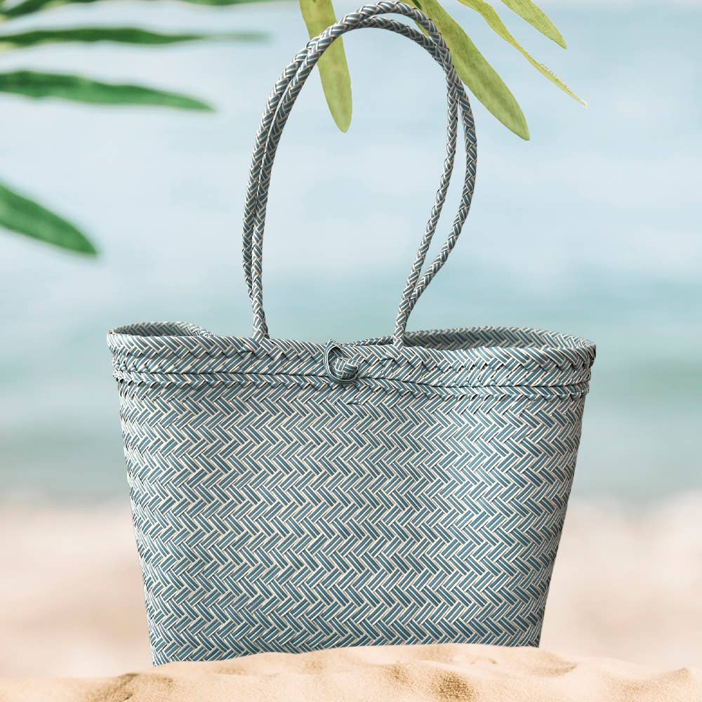 VIE - Vente Sac de plage - Sac de plage/fourre-tout tissé en plastique recyclé12