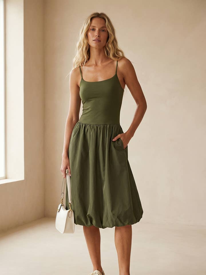 Naked Zebra - Vente Robe – femme - Robe mi-longue sans manches à jupe bouffante13