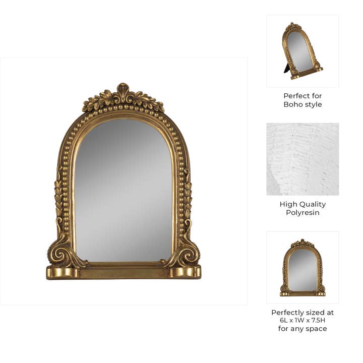 Sagebrook Home - Wholesale Picture Frame - Resin Baroque Ornate Arch Photo Frame - Gold, 6x8 in.2
