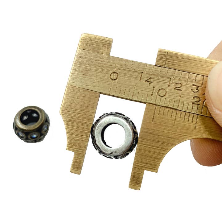 findings4uGem – wholesale Individual charm/pendant – Antique Barrel Spacer Beads CZ Micro Pave DIY Jewelry, BD0332