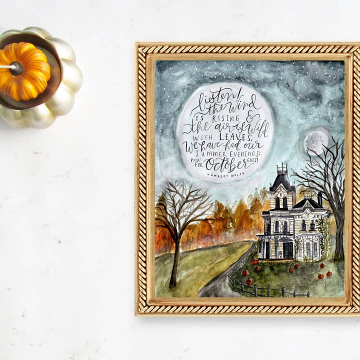 Fox and Wild - Wholesale Art Print - Halloween Haunted House Print1