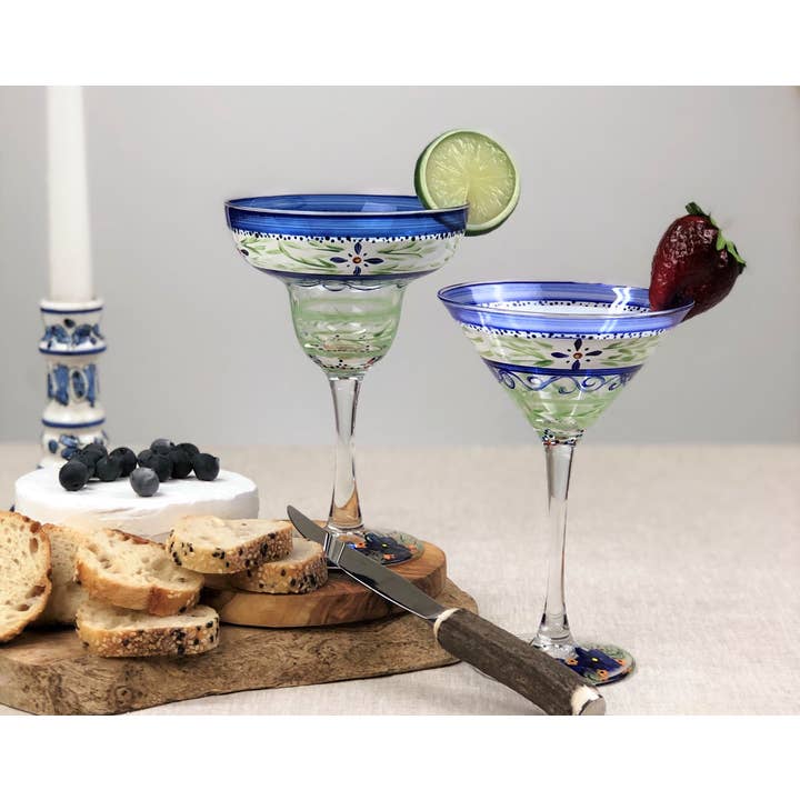 Golden Hill Studio – wholesale Cocktail-/likörglas – Barcelona Blå Margarita Glasögon