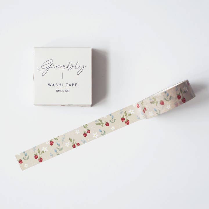 Cute Strawberry Illustration Washi Tape for wholesale by Ginably