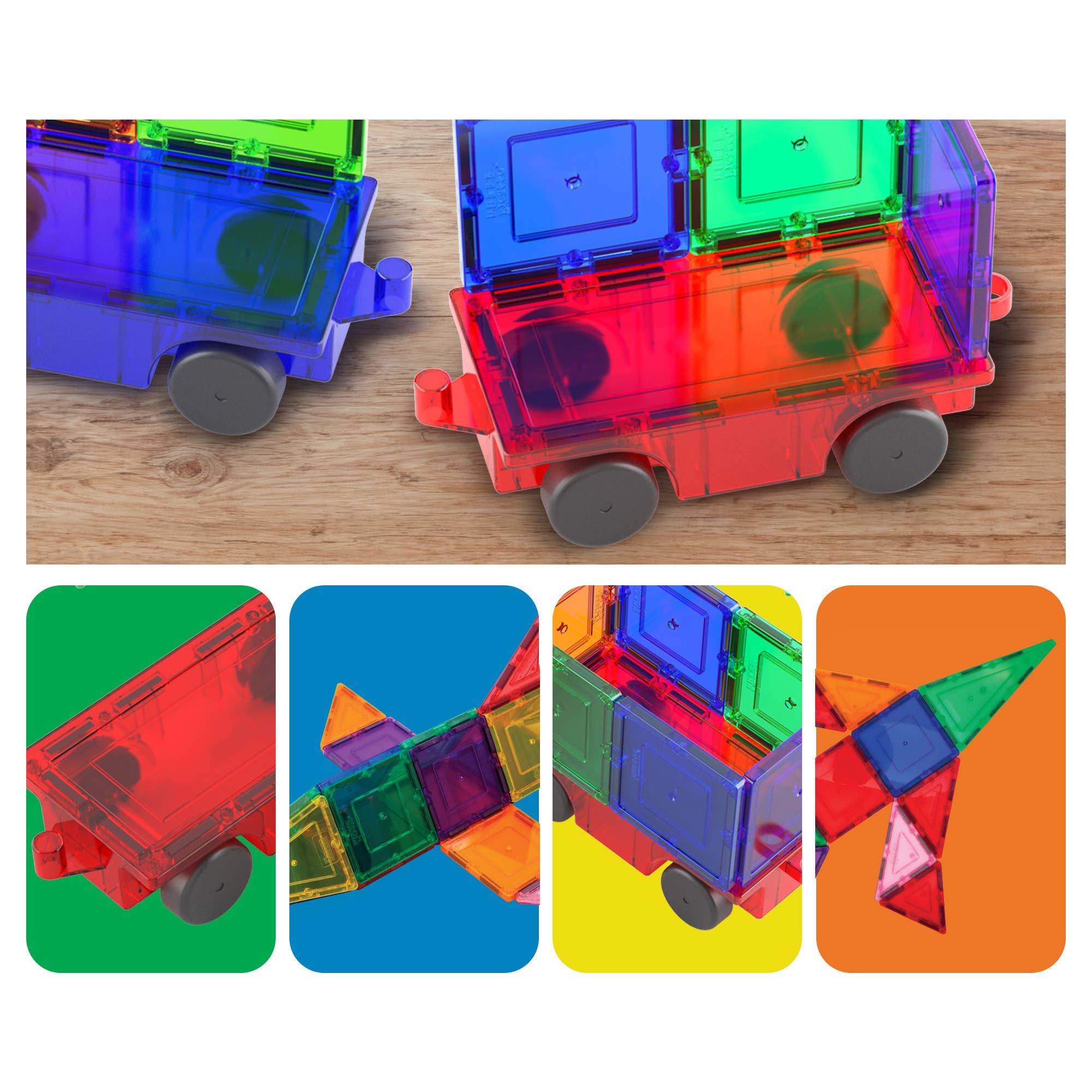 PicassoTiles - Wholesale Toy Car/Truck - Kids - PicassoTiles 2PK Magnetic Tile Building Set4