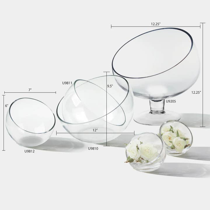 Pod Glass Vase, Clear (7" Top) for wholesale on Faire1