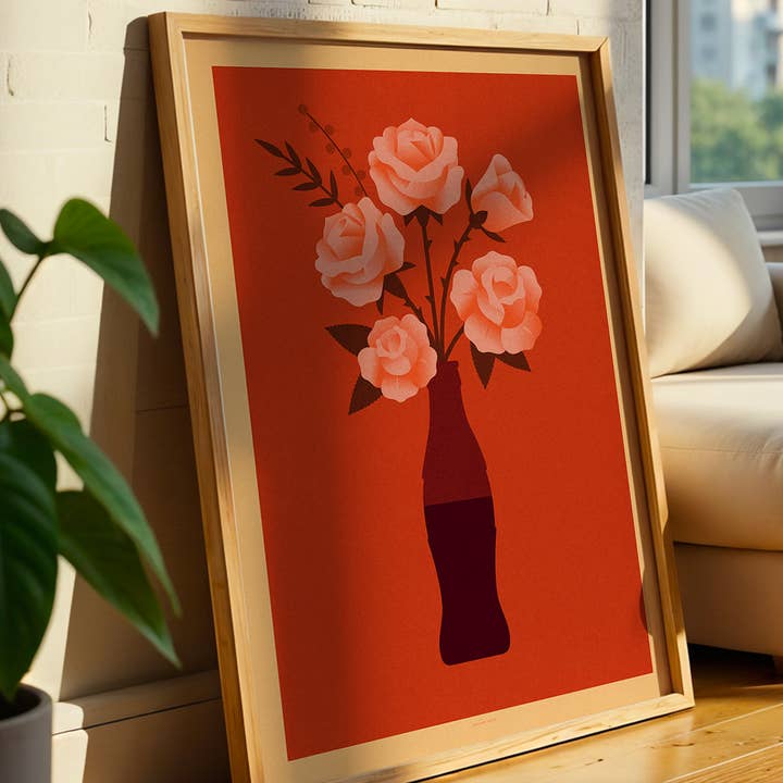 Telegramme Paper Co. - Wholesale Art Print - Roses Coke Bottle Bouquet3