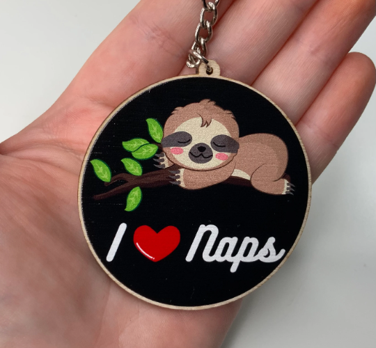 Kims Crafty Corner - Wholesale Keychain - Women's - I love Naps Keychain Charm, Size Approx. 2.5" / 6cm1