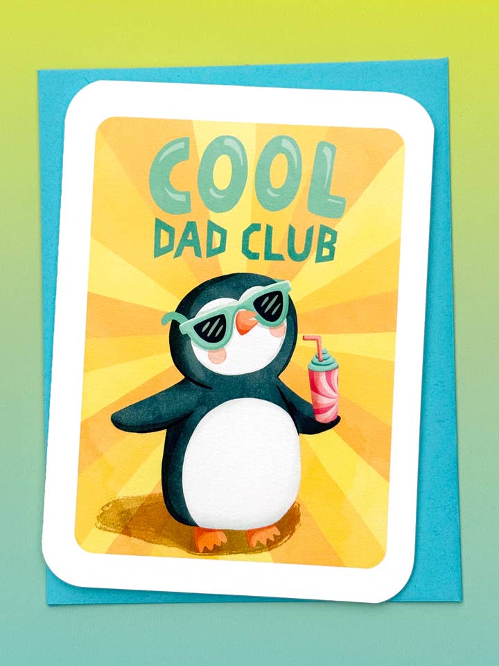 Cool Dad Club - Cute Penguin Father's Day Card for wholesale by My Zoetrope