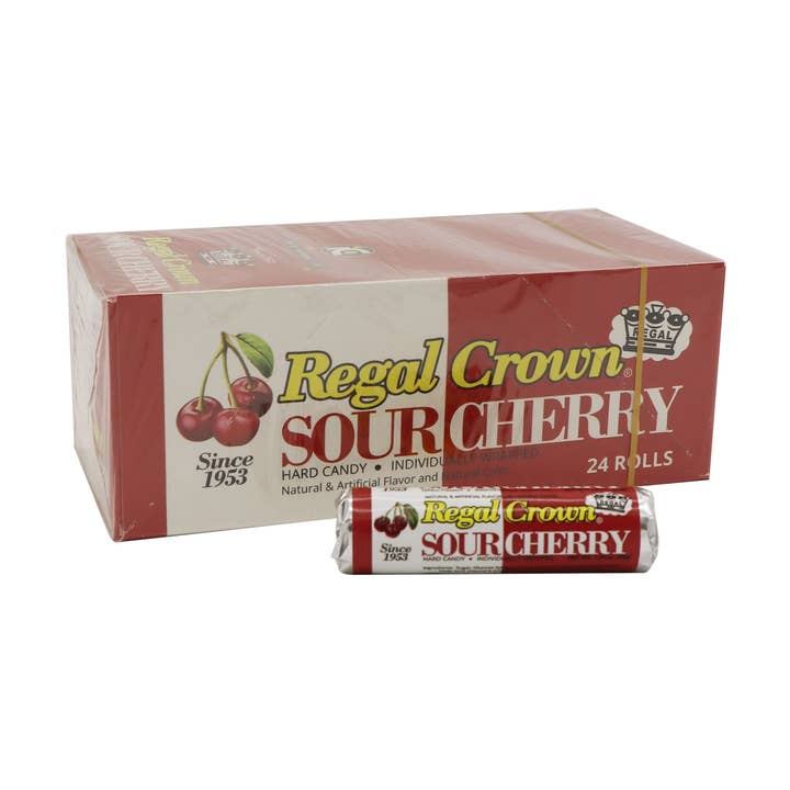 Regal Crown Candy Sour Cherry, 24ct for wholesale by Grandpa Joe's Candy Shop