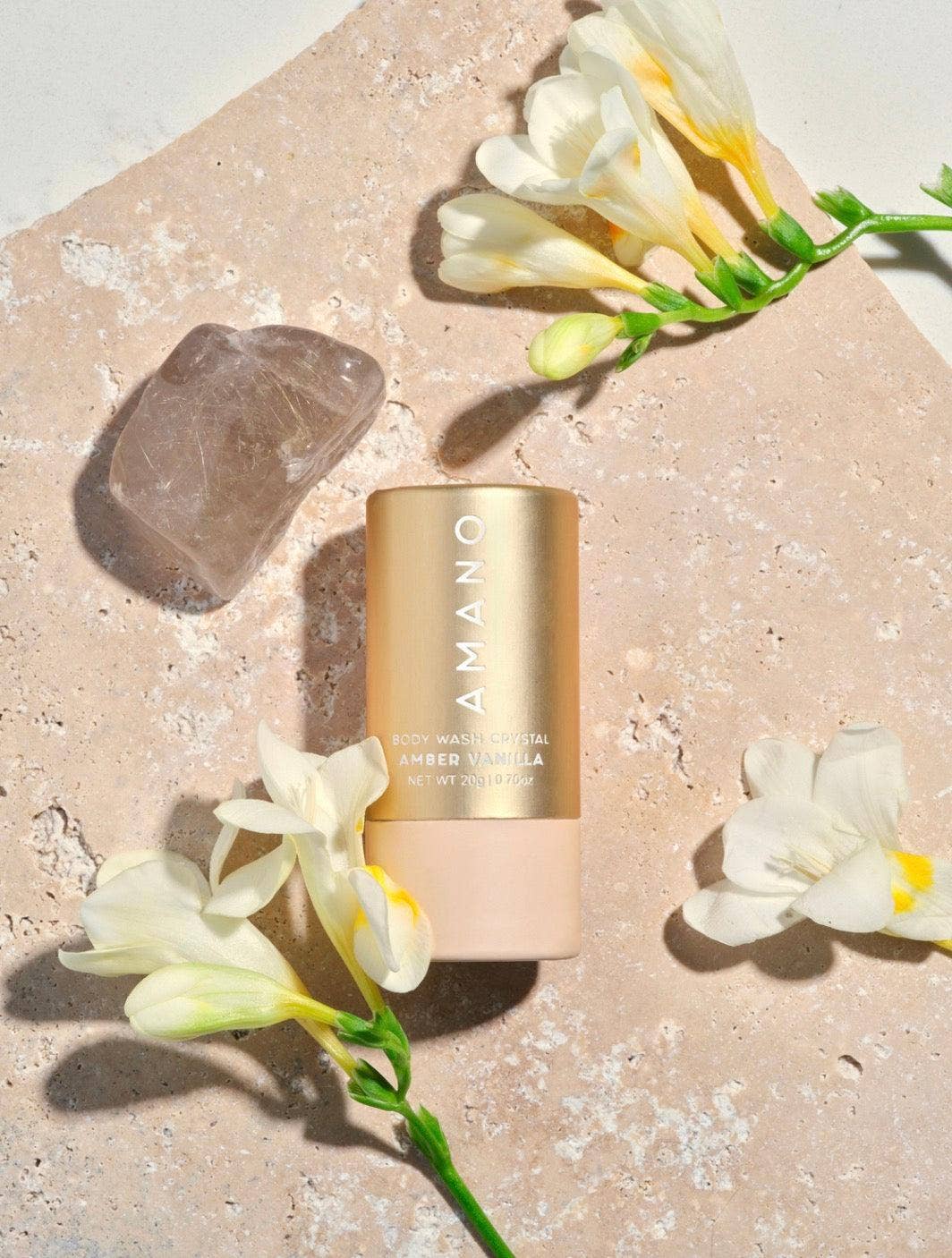 Amano beauty - Wholesale Body Wash/Shower Gel - AMBER VANILLA BODY WASH CRYSTAL-PREORDER1