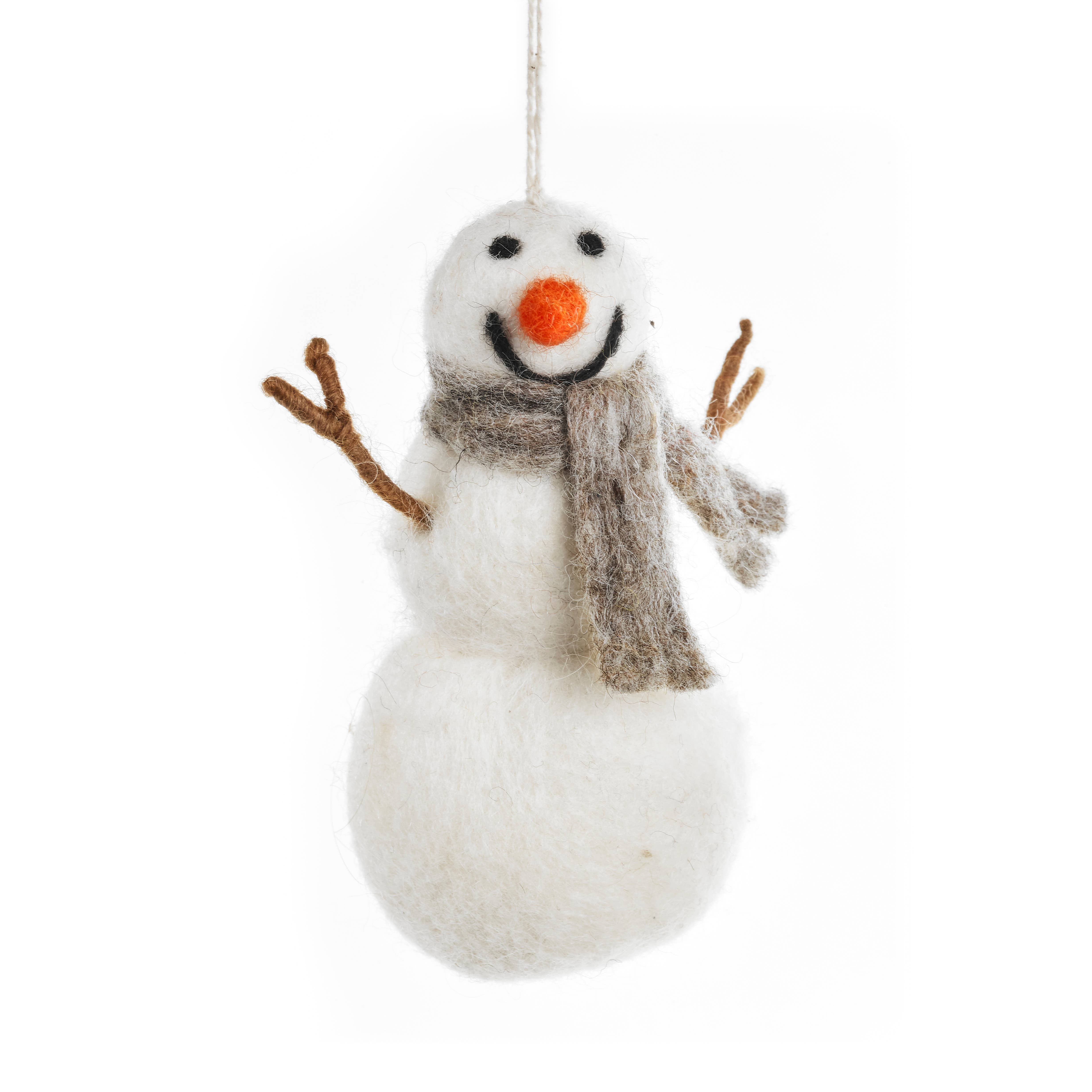 Felt So Good - Venta al por mayor Adornos - Muñeco de nieve Norman colgante de fieltro biodegradable hecho a mano1