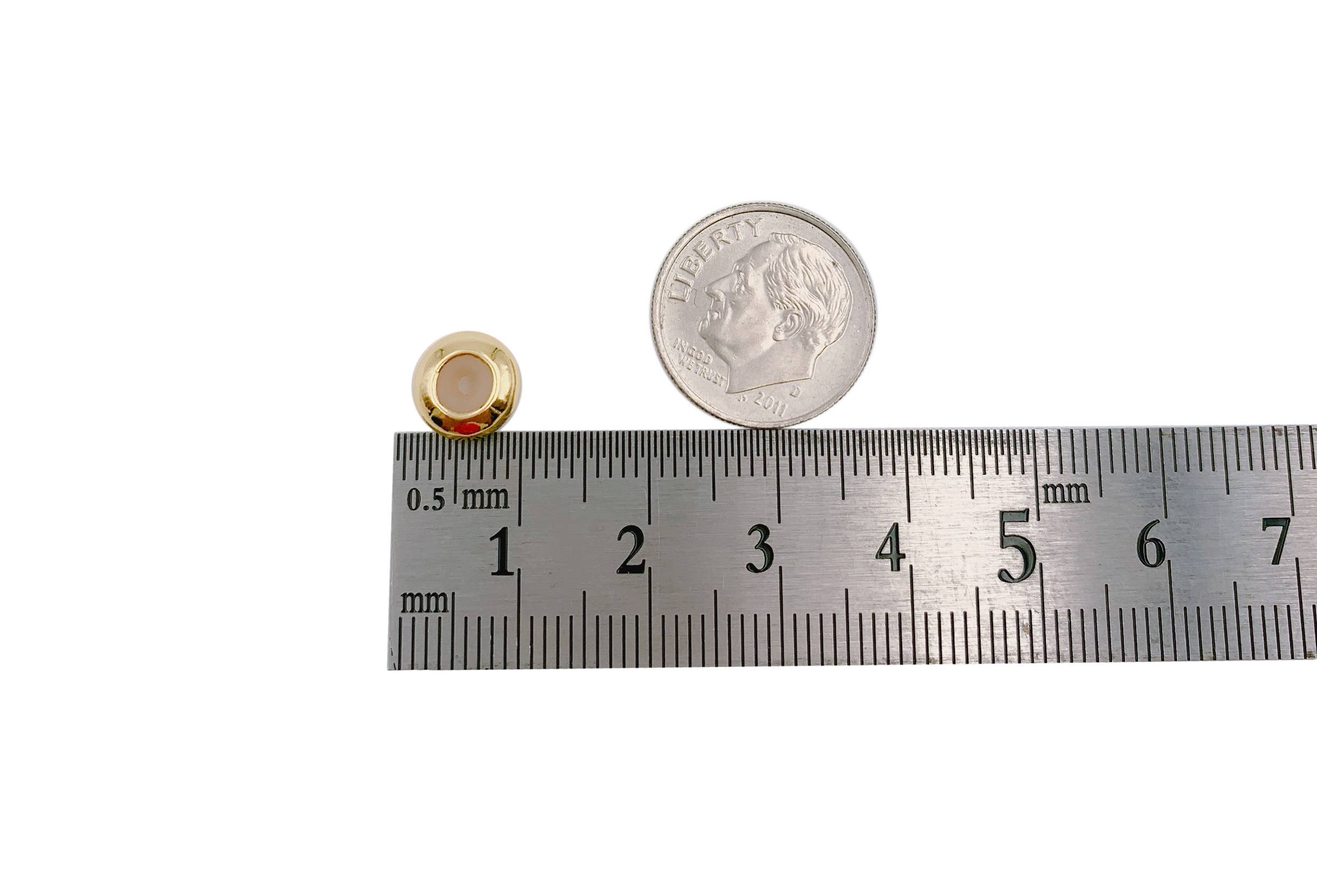 Beads Creation - Wholesale Clasp - Gold Filled Rondelle Rubber Stopper Bead Clasp, CL4505