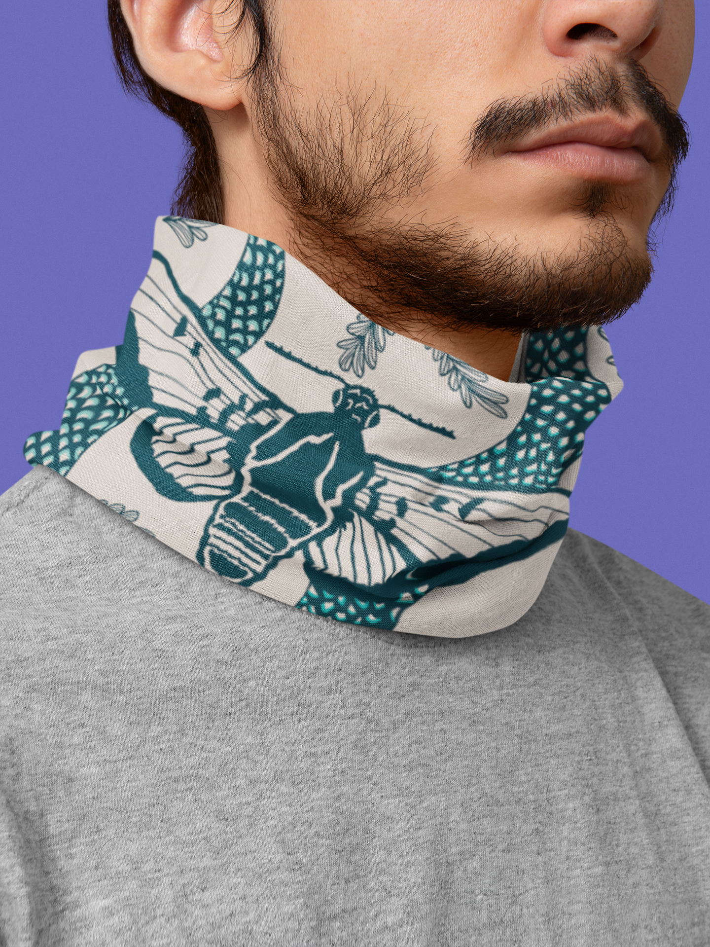 Acorn & Artisan - Wholesale Bandana - Unisex - Nature Bandana | Moth and Snake Illustration8