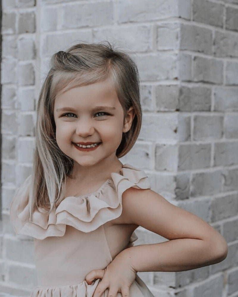 Bailey's Blossoms - Wholesale Mommy & Me-sets - Mommy and Me Nellie maxi-jurk met ruches - Champagne13