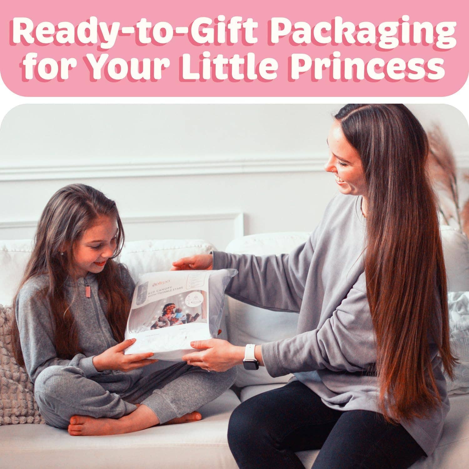 Bollepo - Vente Ciel de lit – enfant et bébé - Baldaquin de lit avec lumières LED4