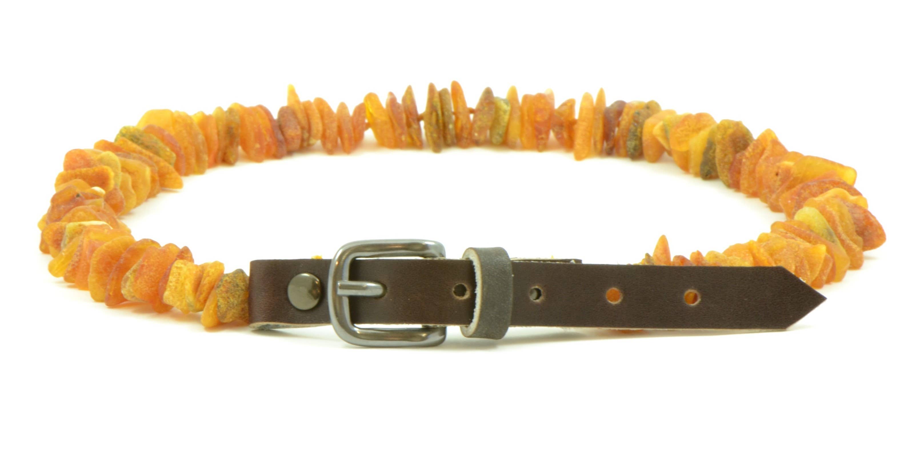 The Natural Amber - Wholesale Pet Collar - Cat/Dog - Cognac & Honey Amber Pet Collars with Leather Strap0