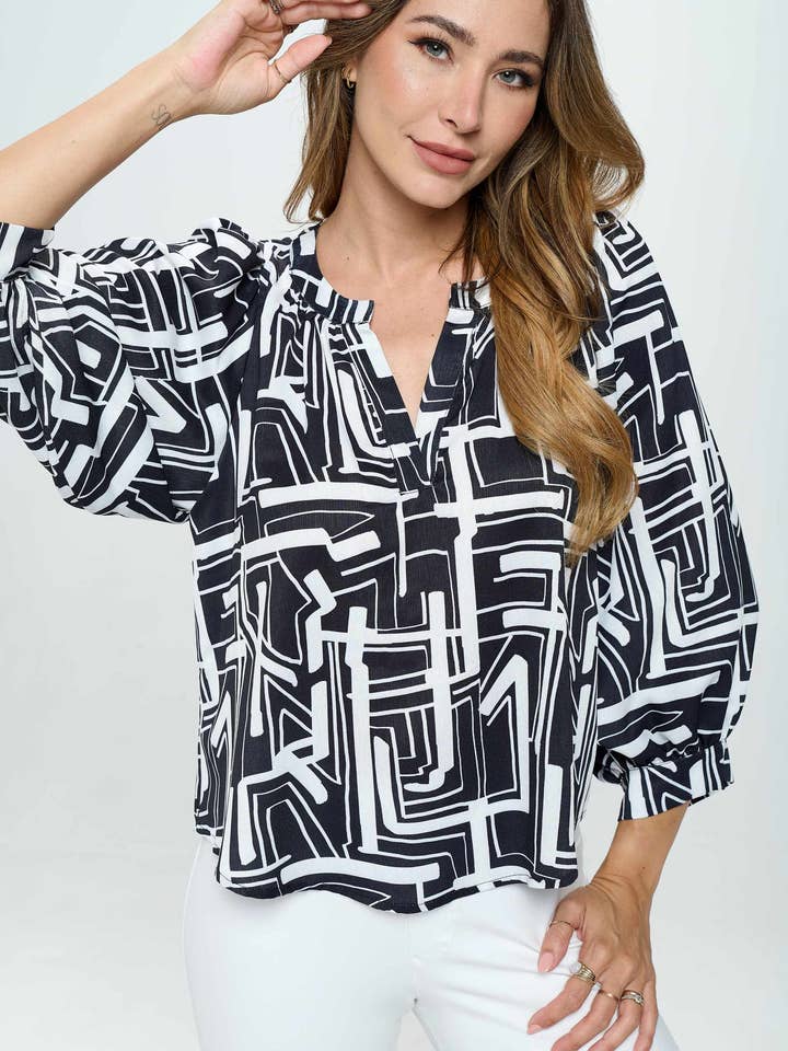 Blouse à épaules tombantes -IP115 pour la vente par Focus Fashion