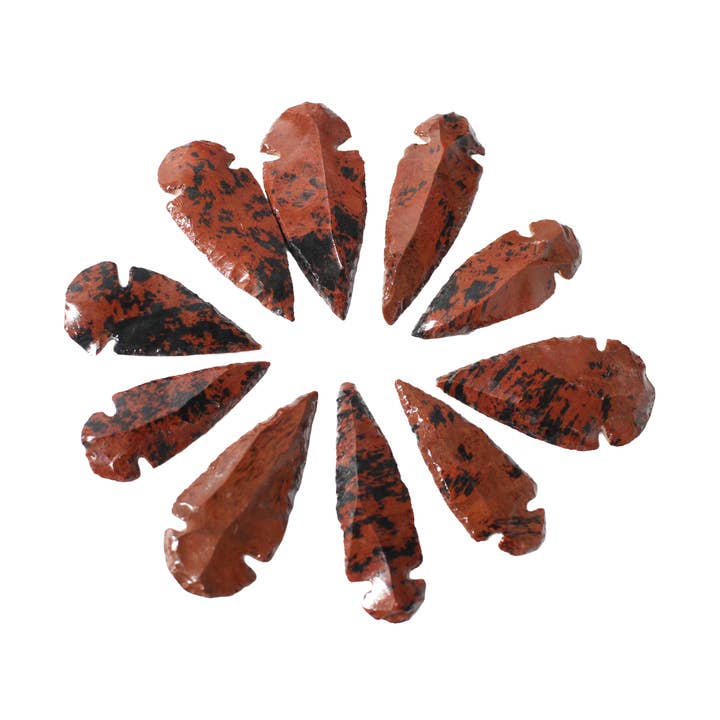 Stonebridge Imports – Pedra/cristal espiritual por atacado – Conjunto de 10 Pontas de Flecha de Obsidiana Mogno0