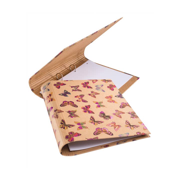 Namaste - Wholesale Binder - Foiled Butterfly Design Bound Ring Binder