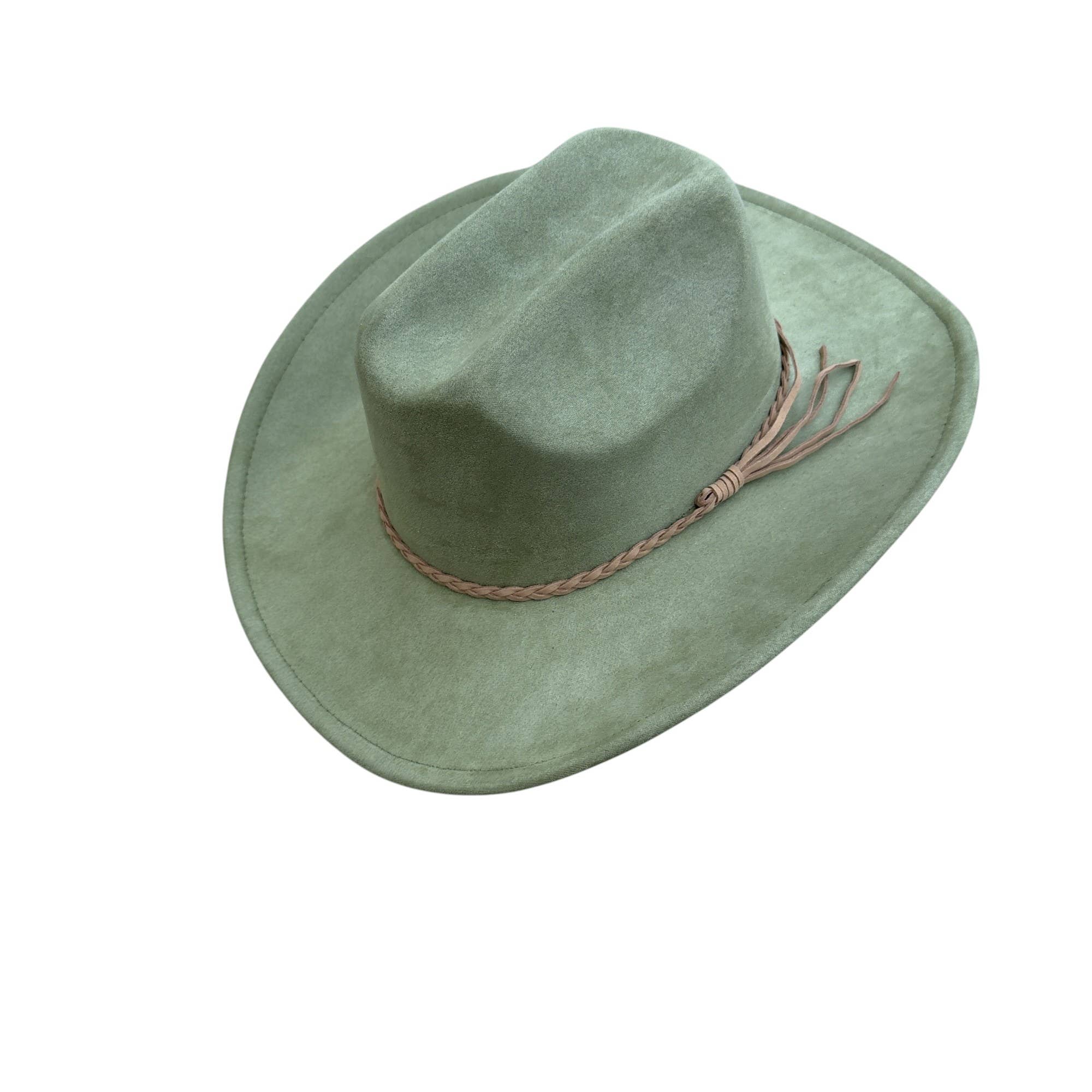 Portia Hat - Venta al por mayor Sombrero cowboy - Mujer - Sombrero de vaquero estilo ganadero de ante vegano con banda de ante15