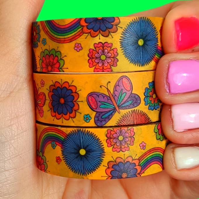 Ruban adhésif washi à fleurs jaunes pour la vente par The Paper Lobster