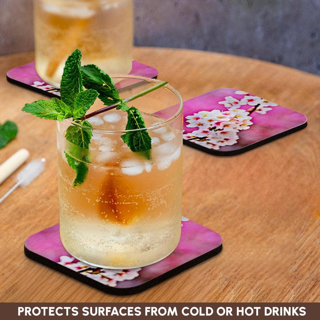 3dRose - Wholesale Coasters - 3dRose, Pretty Image Of Light Infused Cherry Blossom Flower Painting, Coaster9