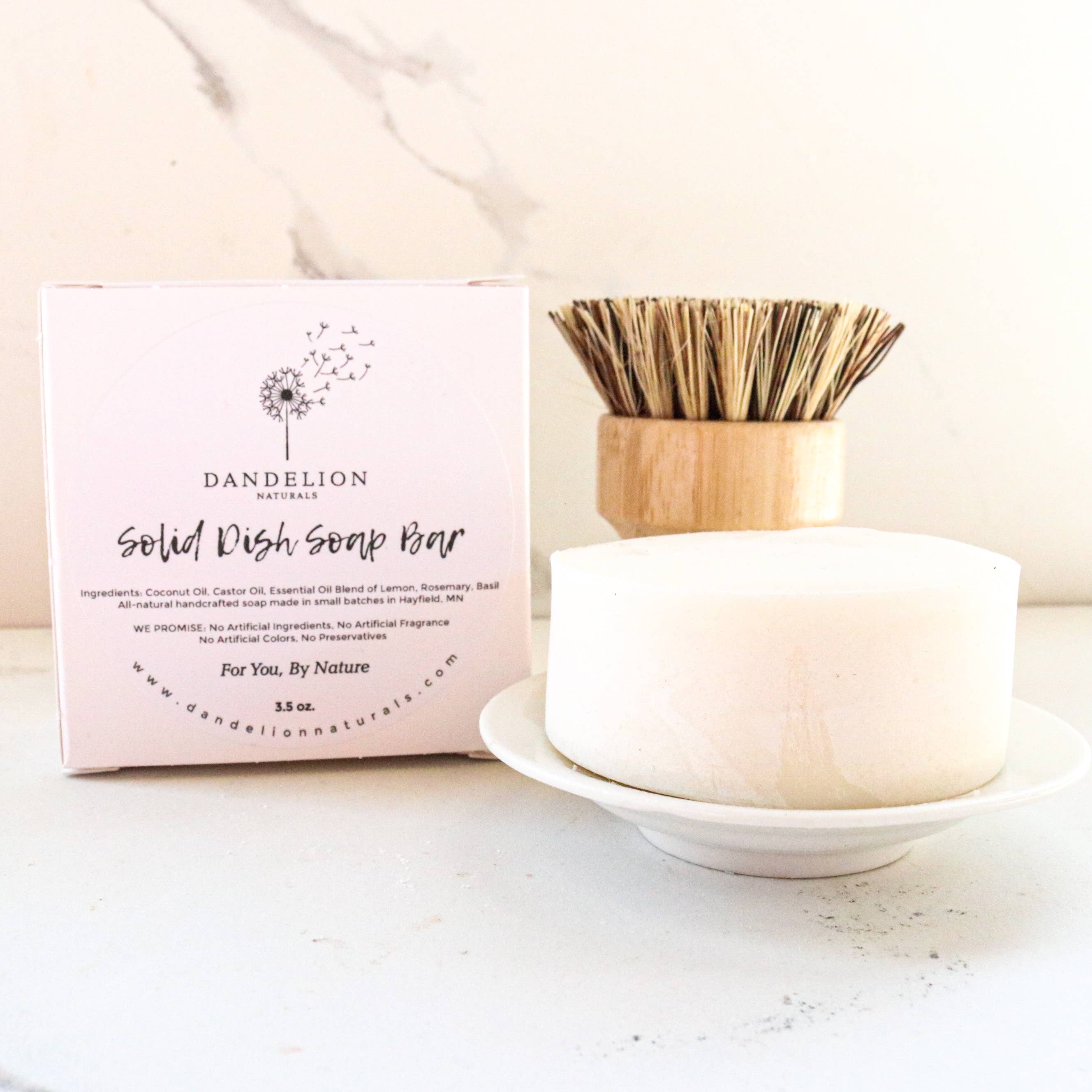 Dandelion Naturals - Vente Produit vaisselle - Savon Solide pour Vaisselle | Savon à Vaisselle | Citron + Basilic + Romarin2