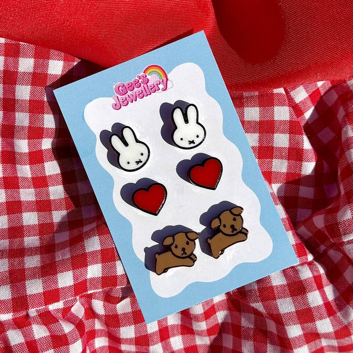 Gees Jewellery – wholesale Stud/post earrings – Miffy Stud Pack0