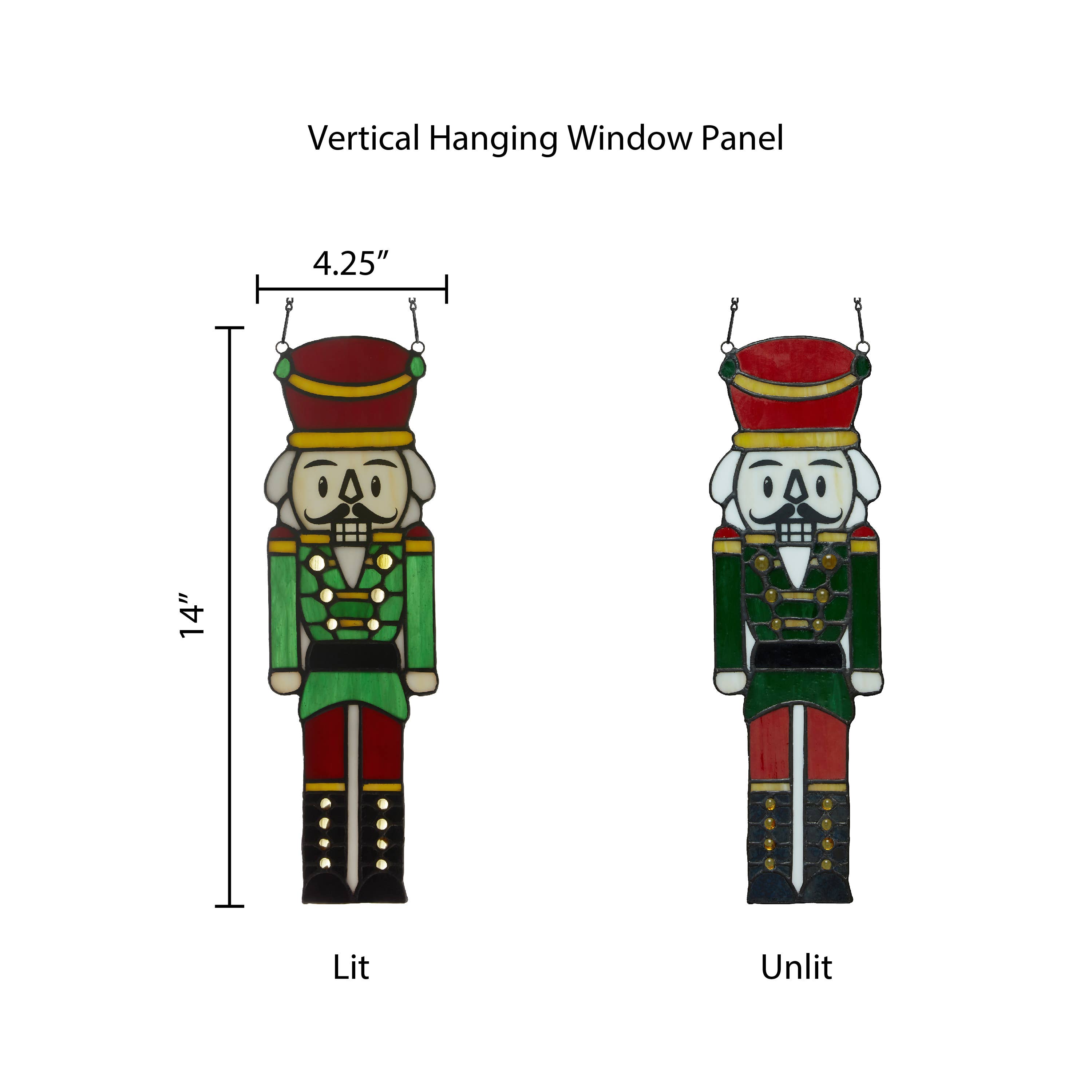 River of Goods - Wholesale Suncatcher - 14"H Hans the Holiday Nutcracker Stained Glass Window Panel2