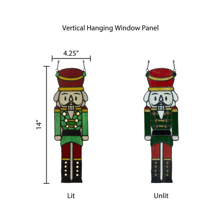 River of Goods - Wholesale Suncatcher - 14"H Hans the Holiday Nutcracker Stained Glass Window Panel2