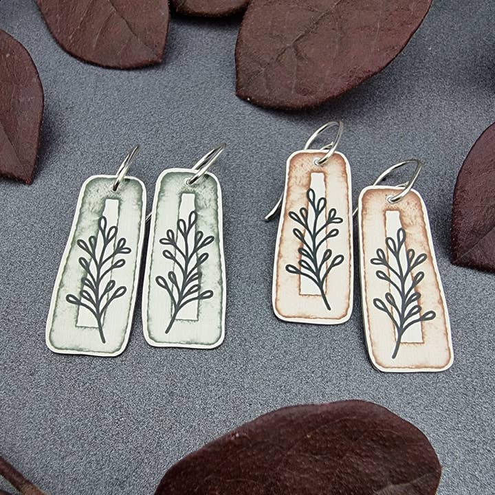 erin.k creative studio - Wholesale Dangle Earrings - AUTUMN leaves - watercolour drops SMALL3