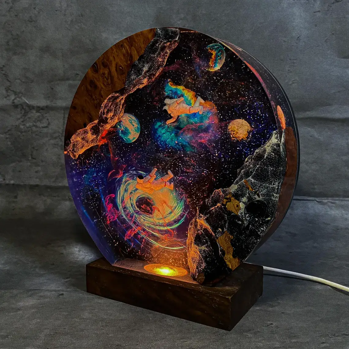 Merchemy - Wholesale Night Light - Astronaut Space Black Hole Galaxy Resin Night Light Lamp 2