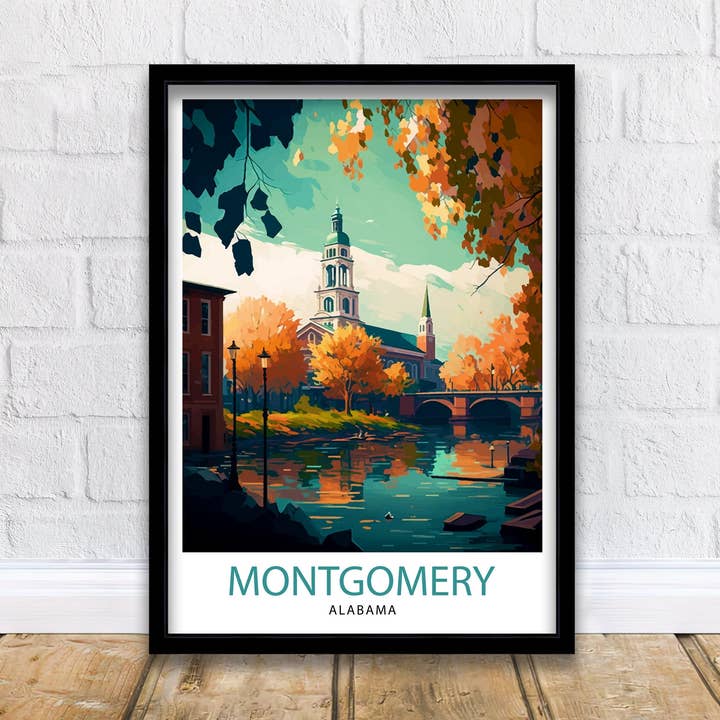 Montgomery Alabama Travel Poster for wholesale by InkNPrintz
