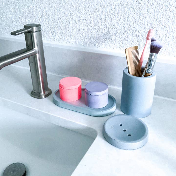 Left Corner Goods - Wholesale Decorative Tray - Gypsum Cement Oval Tray | candle tray | trinket tray modern6