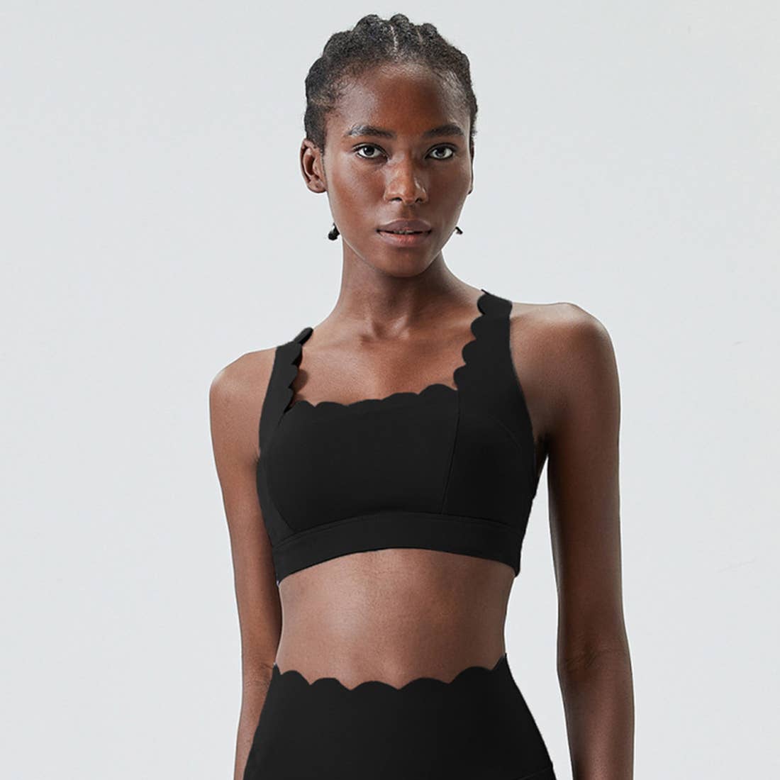 Sodalemon - Vente Brassière de sport – femme - Soutien-gorge de sport à dos croisé Wave Design Fitness Yoga pour femmes0